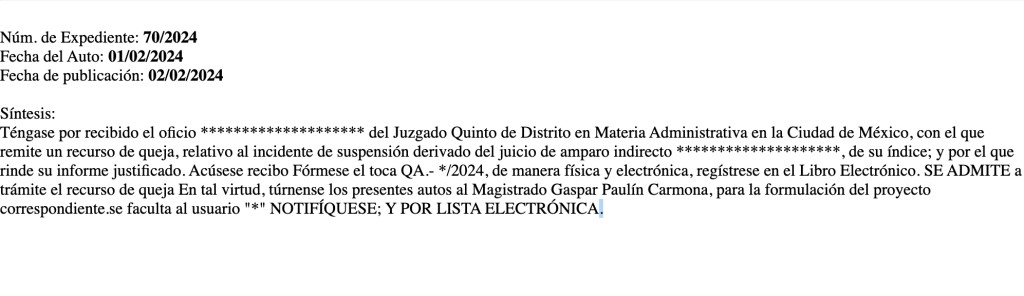 Un juzgado admitió el recurso de queja de la Plaza México por las corridas de toros.