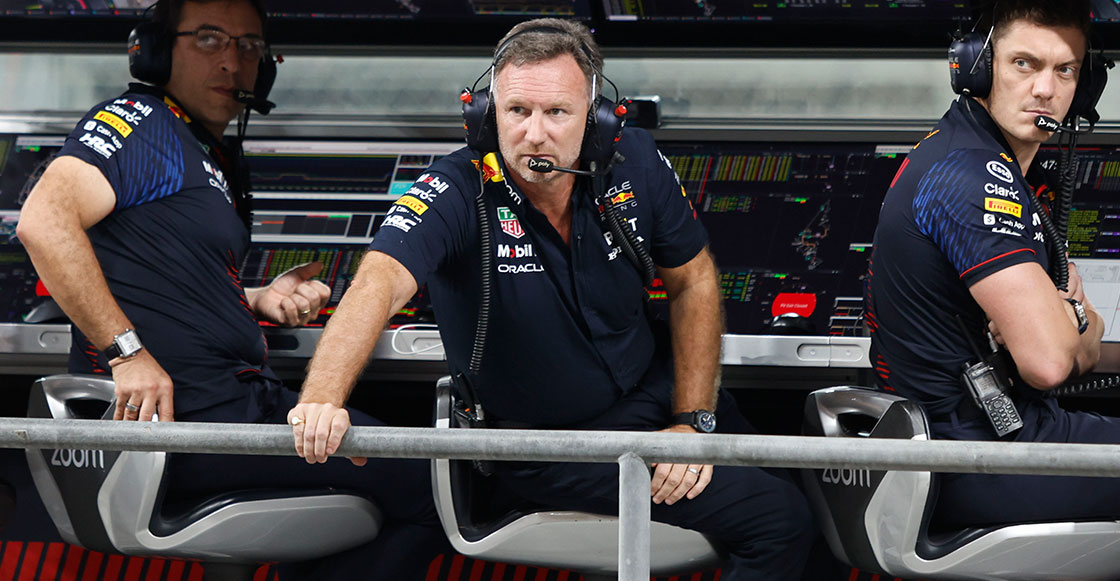 Christian Horner en el pitwall de Red Bull