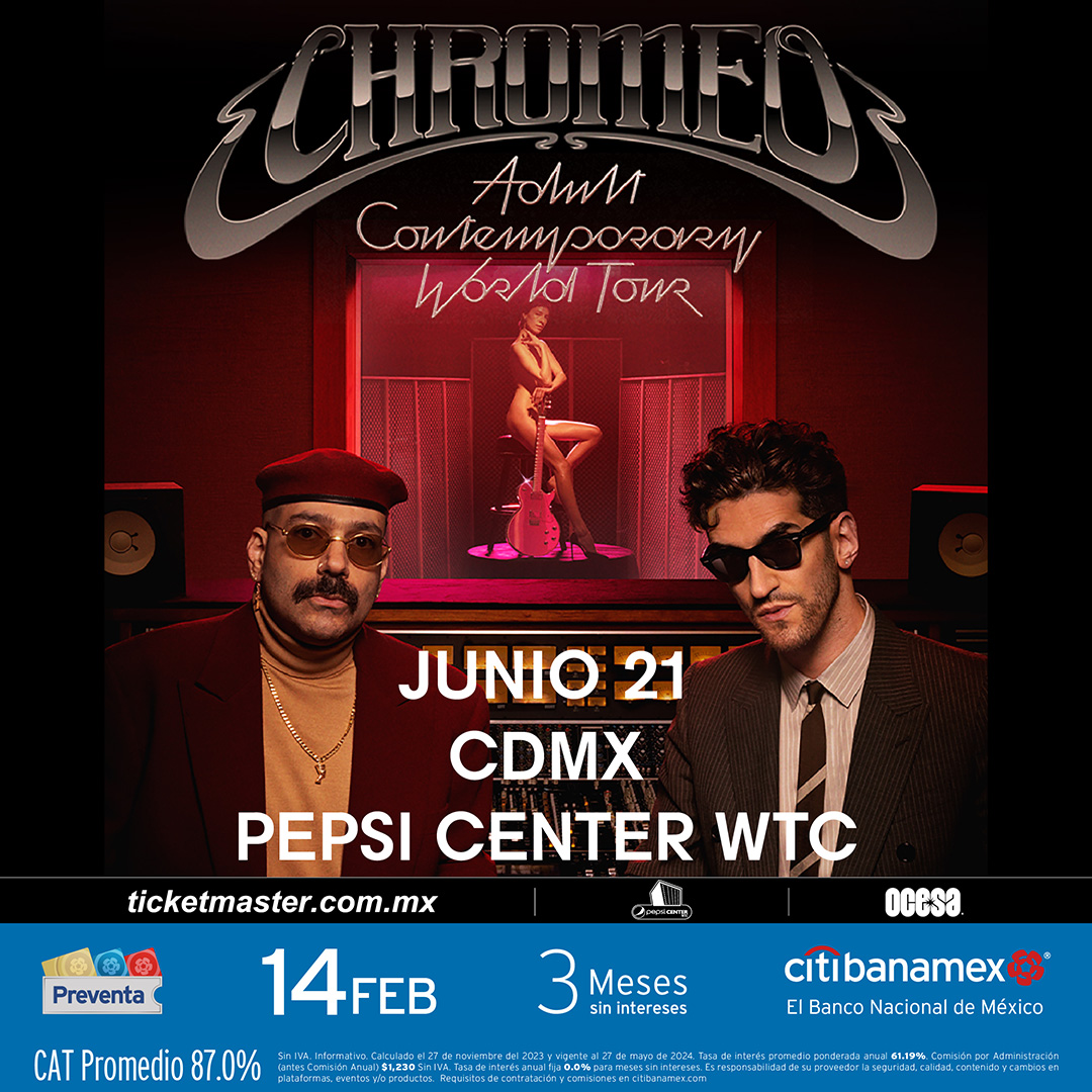Concierto de Chromeo en el Pepsi Center WTC de la CDMX