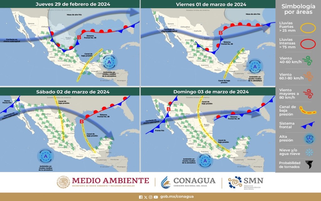 El Servicio Meteorológico Nacional anuncia la entrada de un nuevo frente frío en México