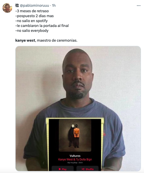 Kanye West por fin publicó su nuevo álbum 'Vultures' e internet enloqueció