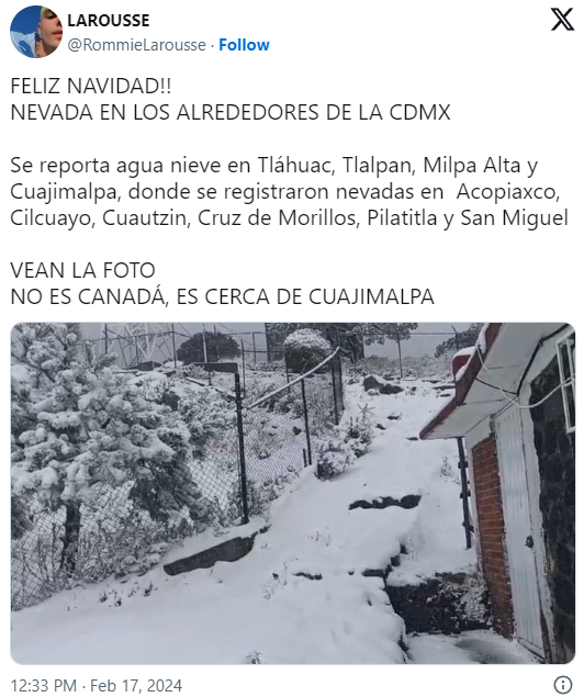 Las increíbles imágenes de la caída de nieve en CDMX