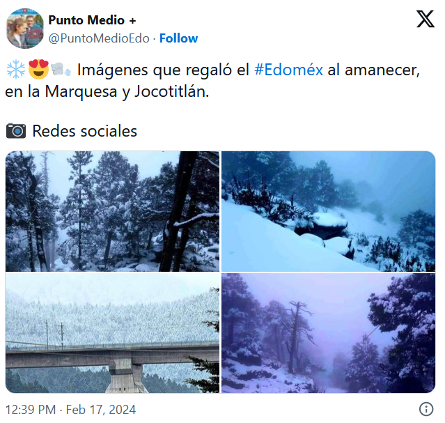 Caída de nieve en CDMX y La Marquesa