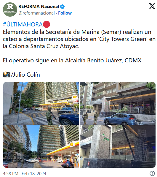 Operativos en City Towers de CDMX