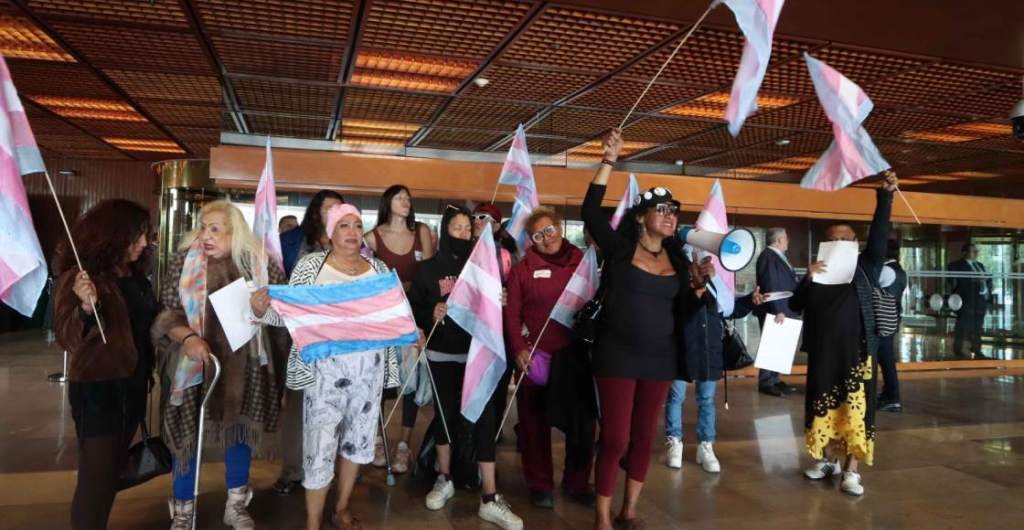 Activistas trans se manifestaron en la Cámara de Diputados para que aprueben la Ley Trans en México.
