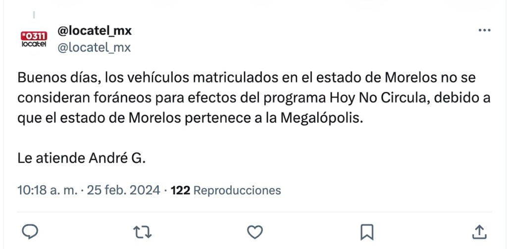 ¿Qué pasa con las placas de Morelos en el Hoy No Circula?