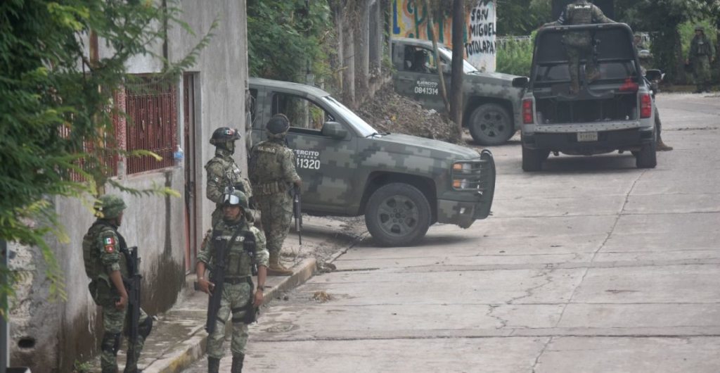El ejército en San Miguel Totolapan tras la masacre de 2022
