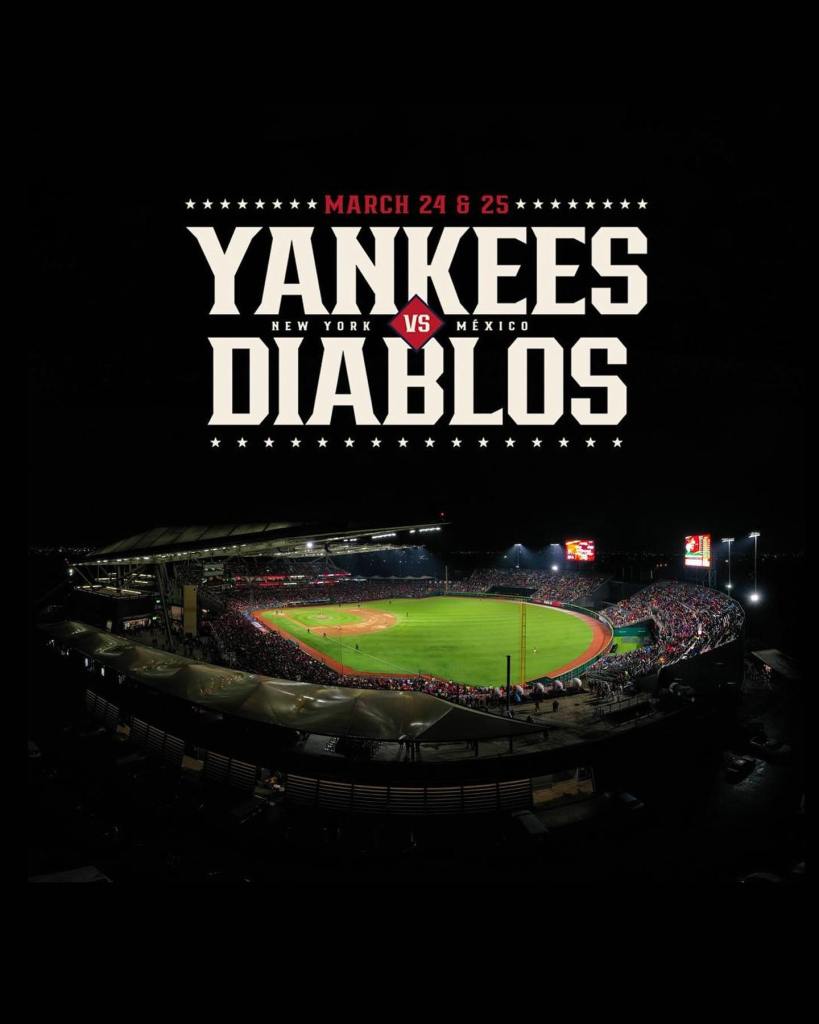 Los Yankees de Nueva York jugarán vs Diablos Rojos del México en el Alfredo Harp Helú
