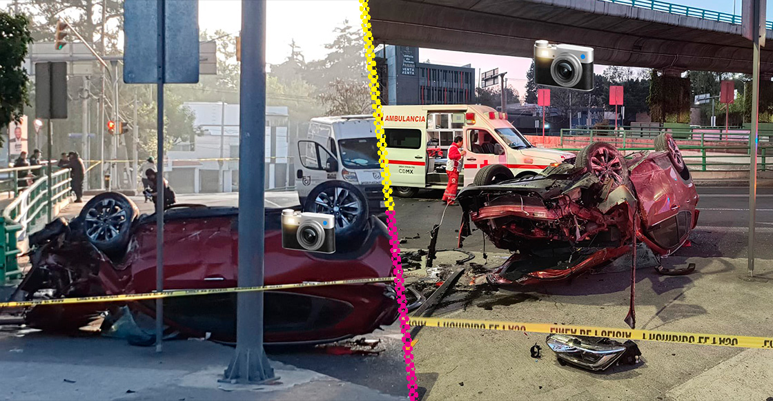 Tragedia en Periférico: Camioneta brinca de un puente y pareja muere al salir disparada