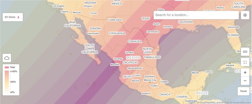 El nivel que varias partes de México podrán ver del eclipse solar 2024.