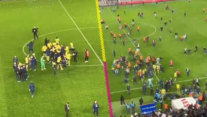 Aficionados del Trabzonspor invaden la cancha y golpean a jugadores del Fenerbahce