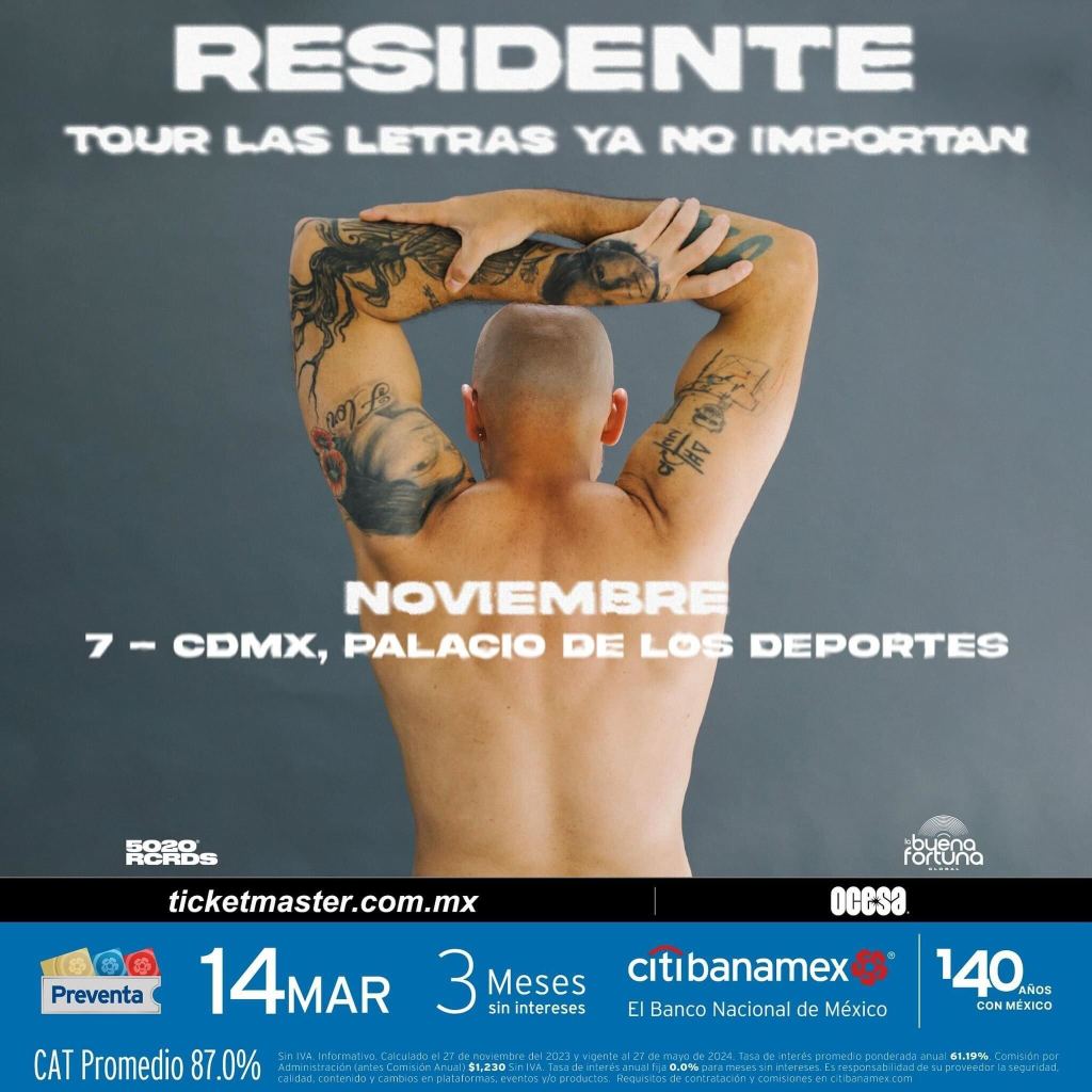 Fecha, lugar y venta de boletos para el concierto de Residente en México
