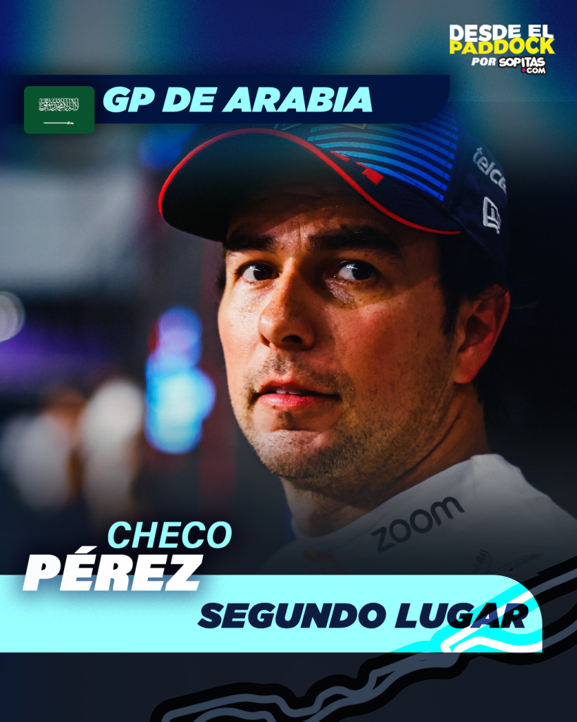 Checo Pérez, segundo lugar del Gran Premio de Arabia Saudita