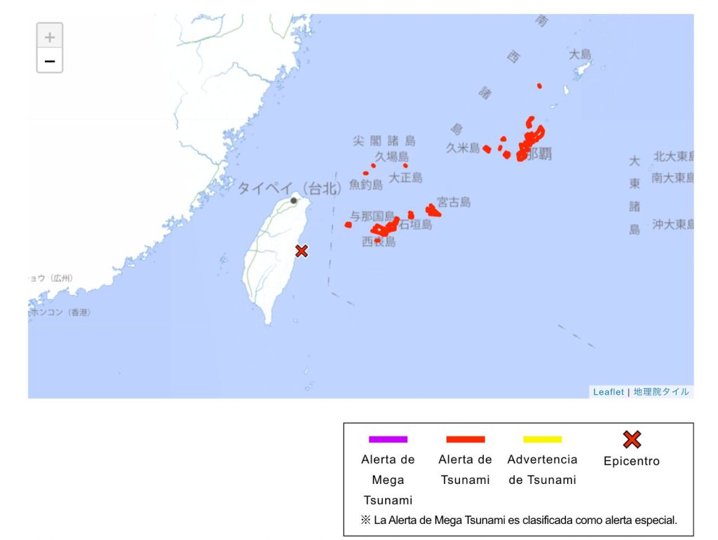 Las alertas de tsunami por un terremoto en Taiwán