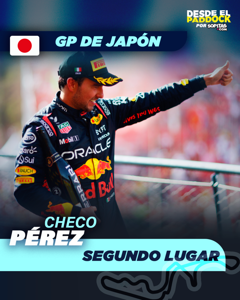Checo Pérez, se quedó con el segundo lugar del GP de Japón