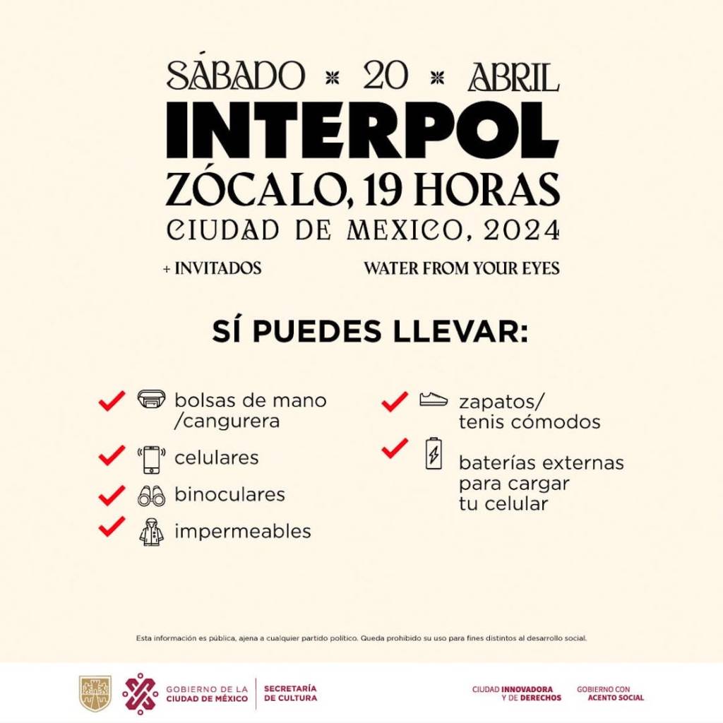 Concierto de Interpol en el Zócalo.