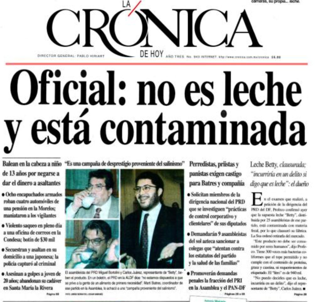 La portada de la crónica de hoy.