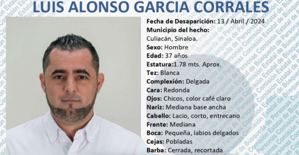 Luis Alonso García, candidato a regidor de Culiacán desaparecido