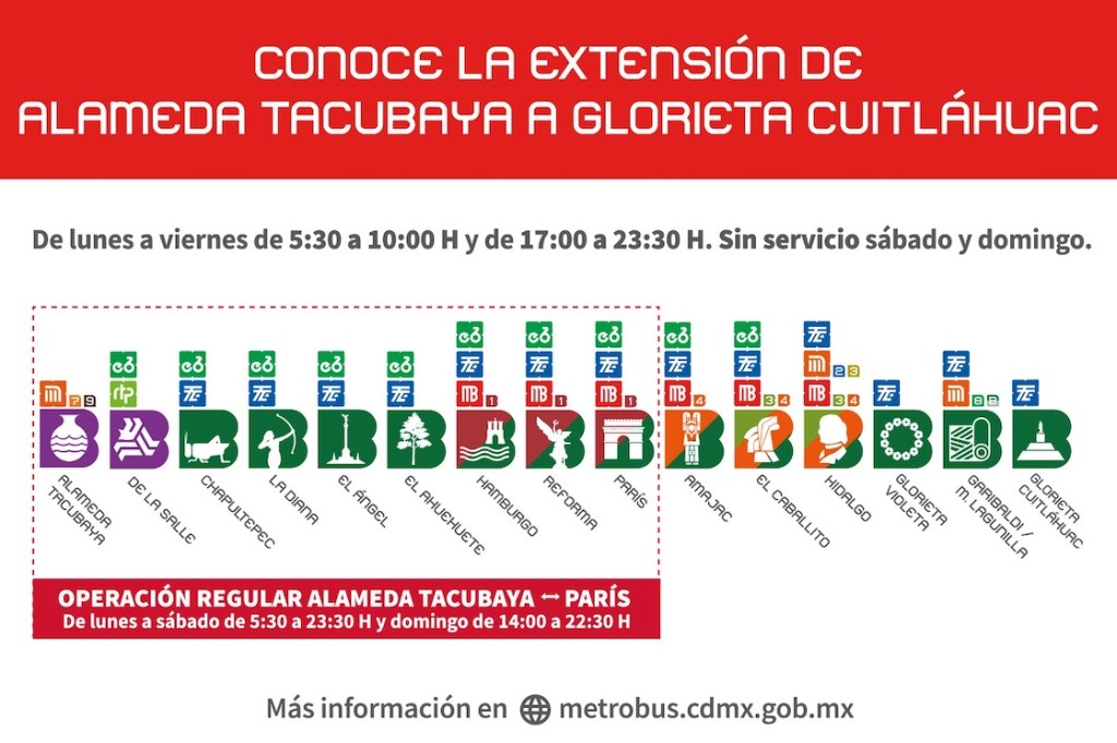 La nueva ruta del Metrobús a Tacubaya.