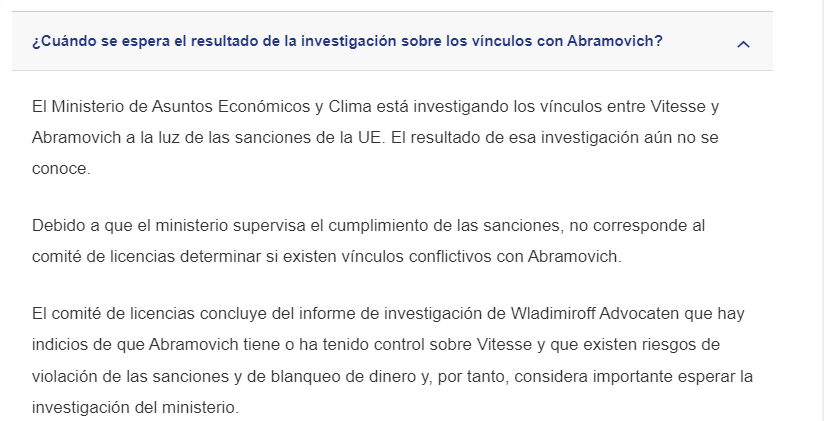 Vitesse desciende tras sanción de 18 puntos, ¿por vínculos con Roman Abramovich?