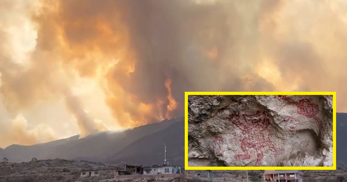 Incendio amenaza con destruir cuevas con 10 mil años de historia en Oaxaca