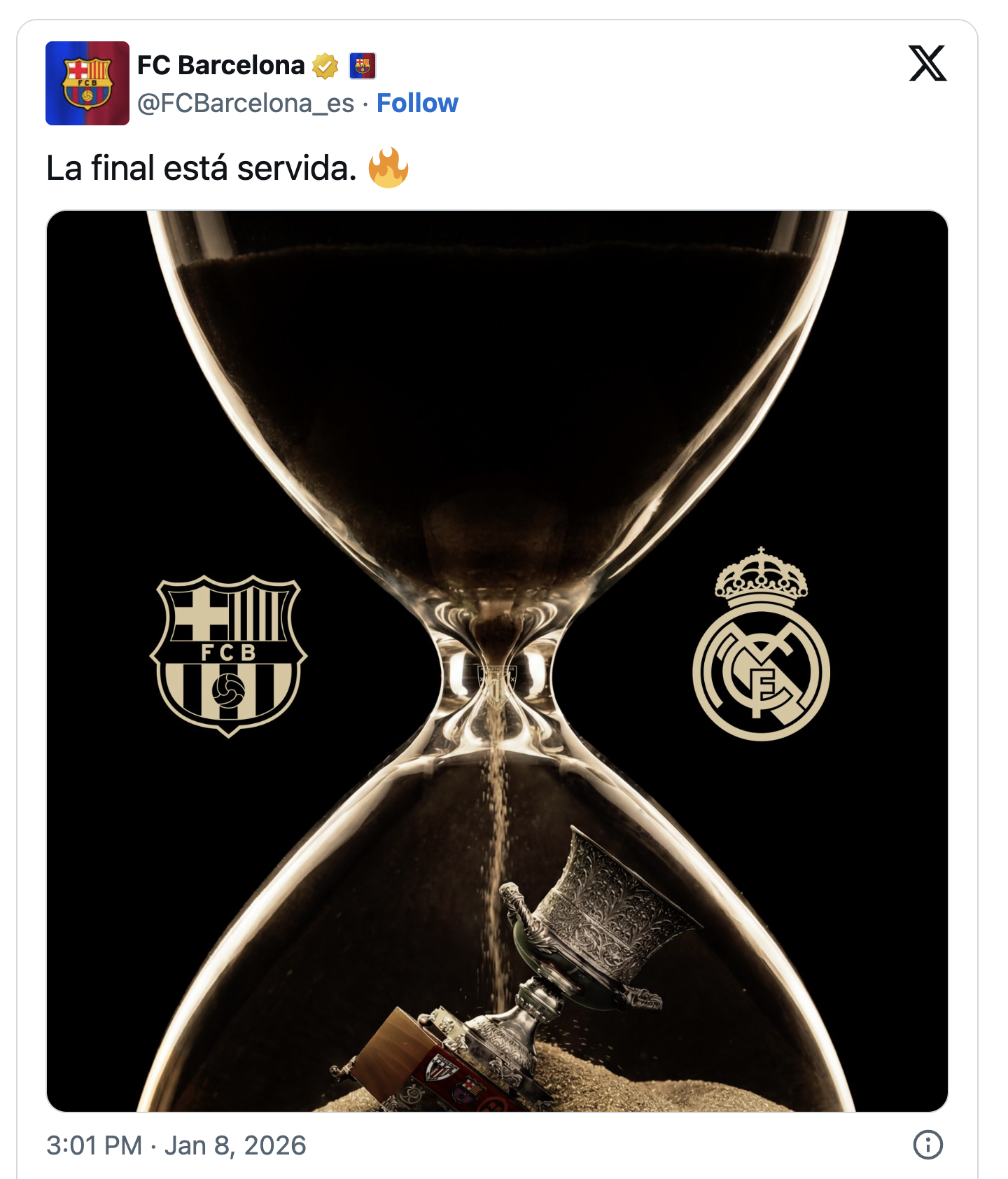 ¡Barcelona vs Real Madrid! ¿Dónde ver la final de la Supercopa de España 2026?