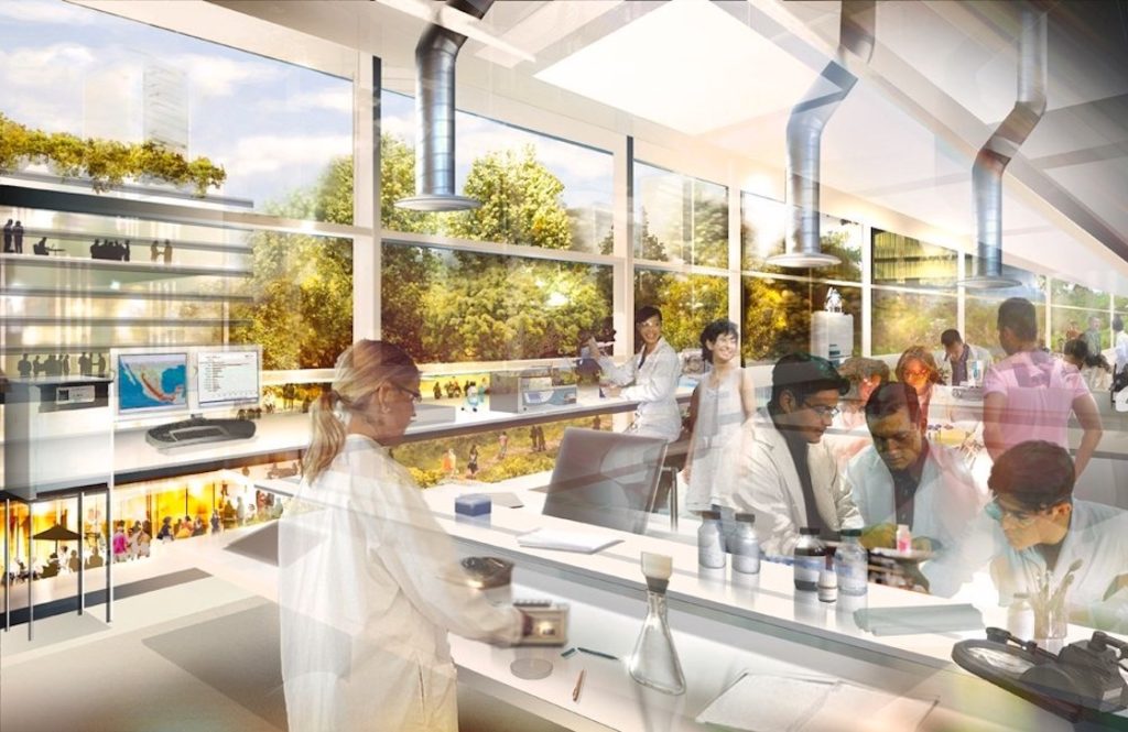 También se iban a construir laboratorios y edificios para la investigación científica.