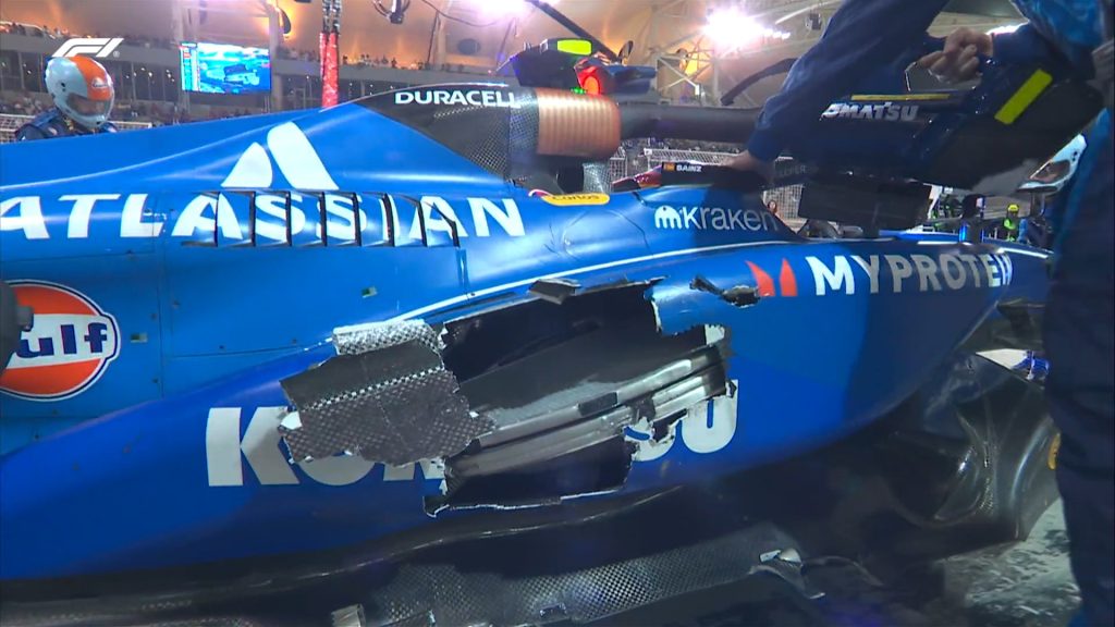 Así quedó el pontón de Carlos Sainz