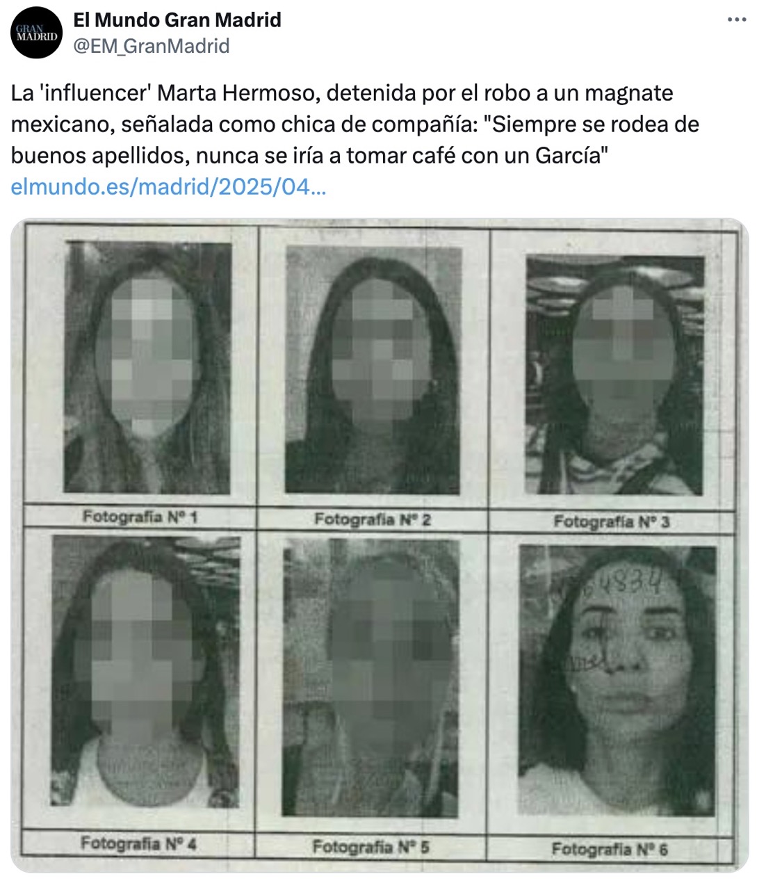 Influencer española es detenida por robo de 400 mil euros a empresario mexicano