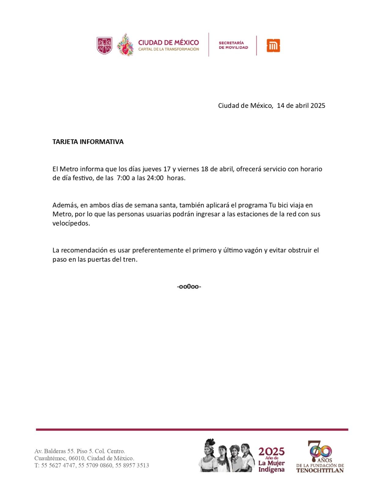 metro-cambiara-horario-semana-santa-2