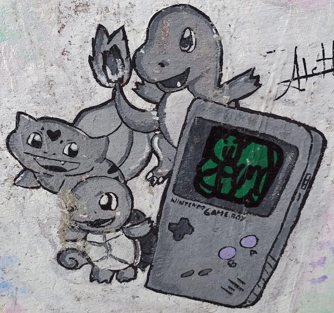 Ilustración inspirada en Pokémon y Gameboy.