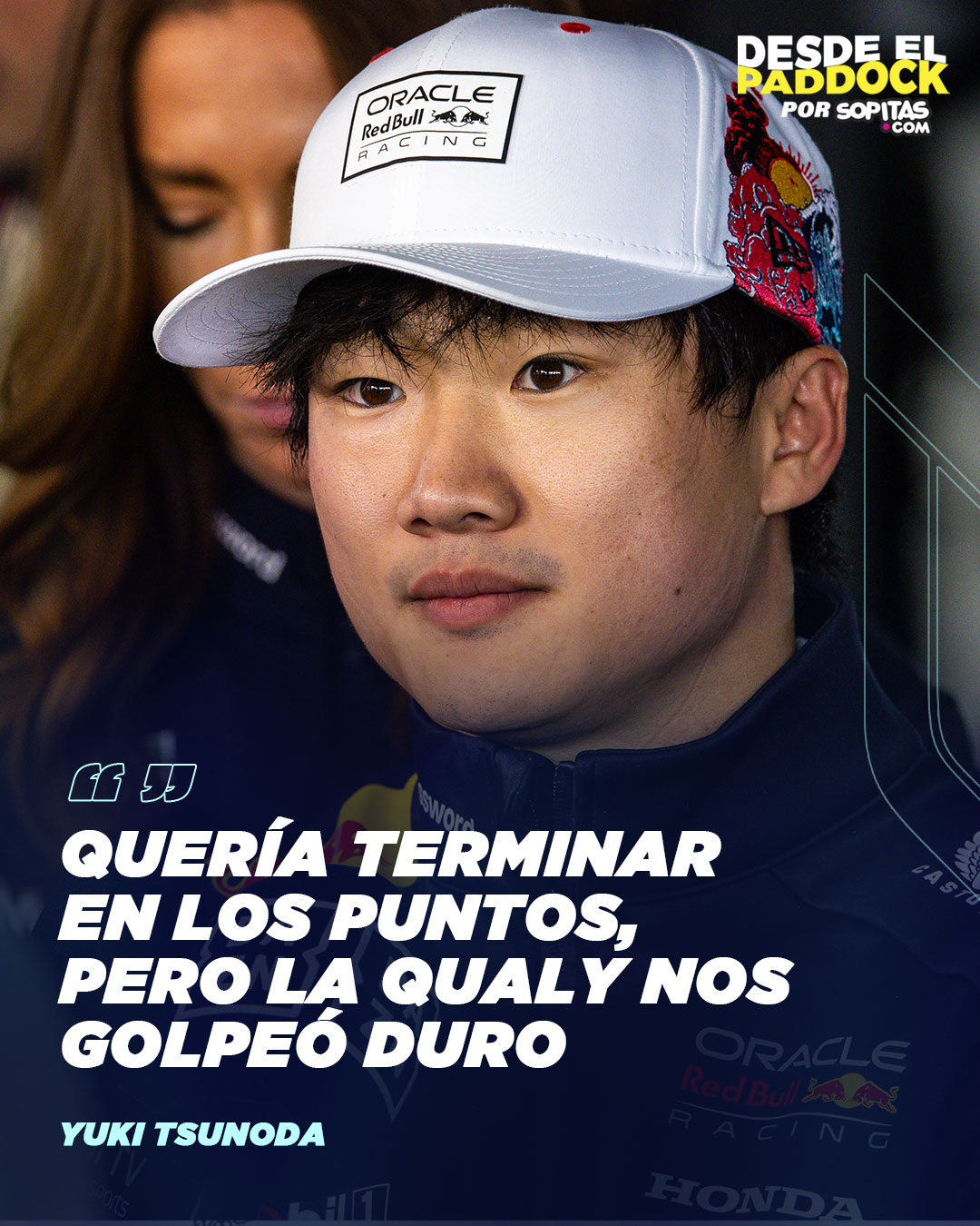 Yuki Tsunoda en su debut con Red Bull