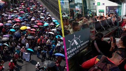 Así la protesta de la CNTE en Terminal 2 del AICM