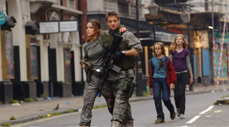 Rose Byrne y Jeremy Renner en '28 Weeks Later'