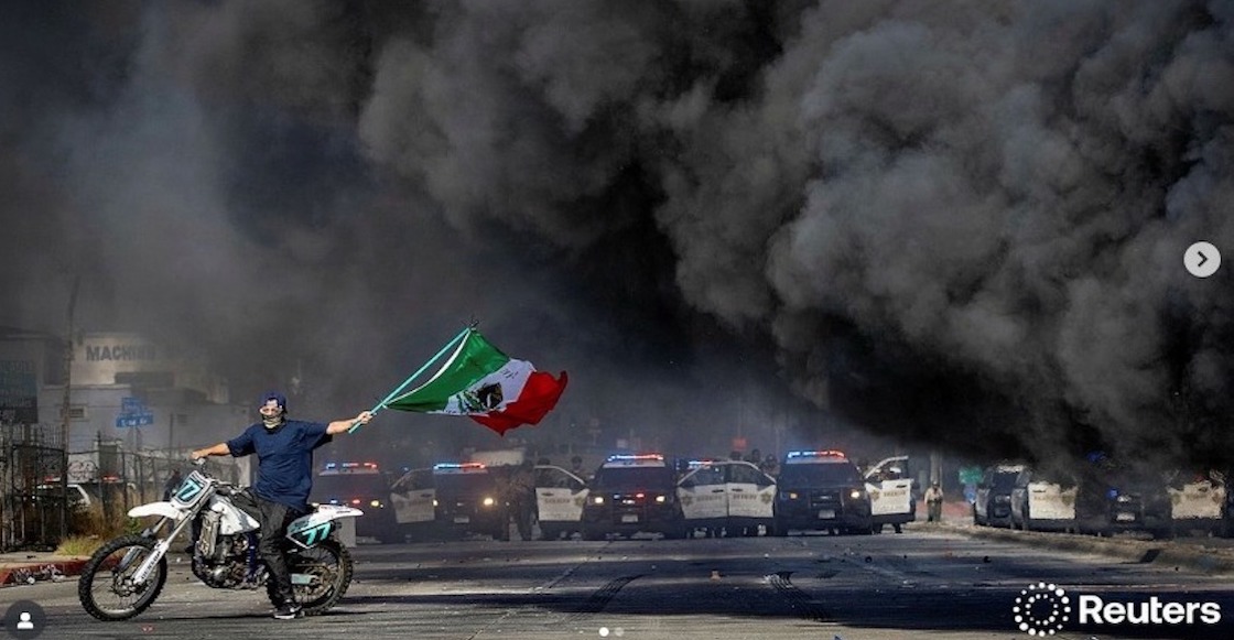 La foto que se convirtió en símbolo de lucha de migrantes contra las redadas en California