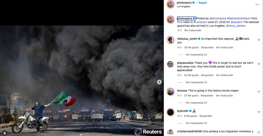 La foto que se convirtió en símbolo de lucha de migrantes contra las redadas en California