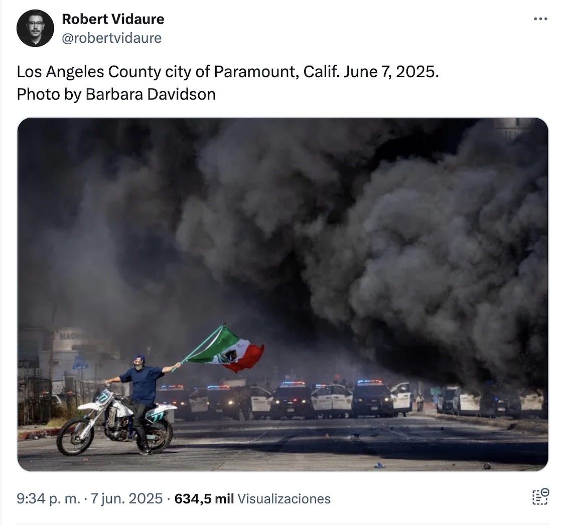 La foto que se convirtió en símbolo de lucha de migrantes contra las redadas en California