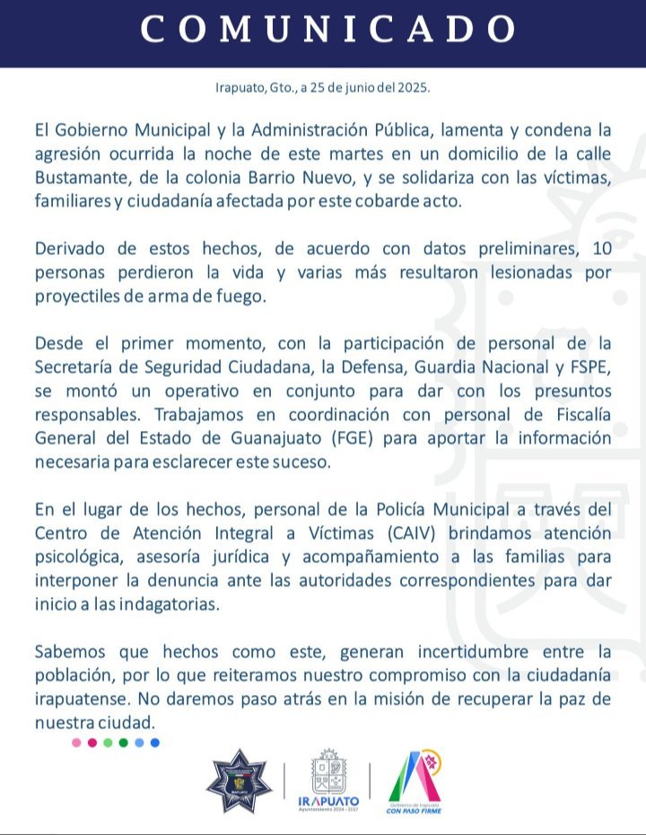 Comunicado de Irapuato