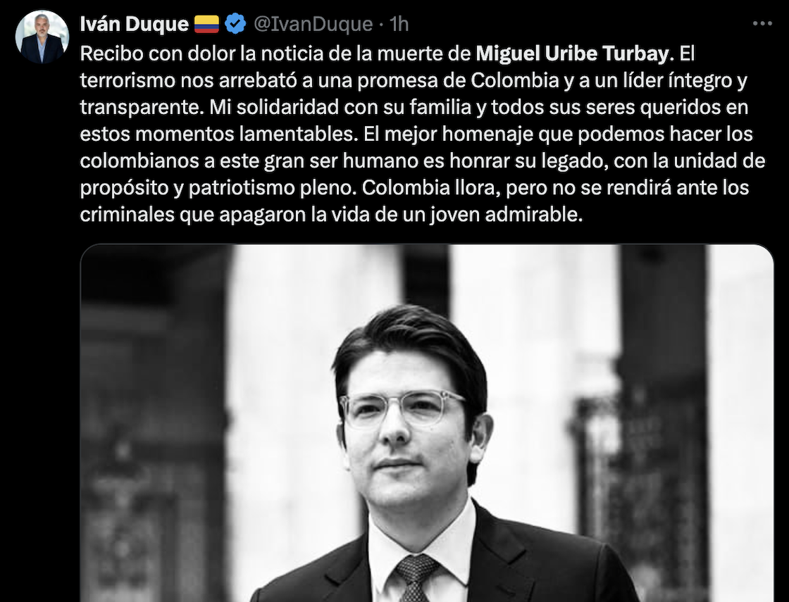 muerte miguel uribe turbay