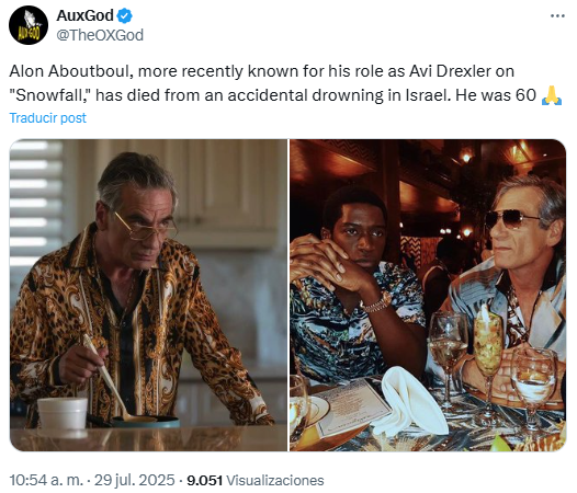 Muere el actor Alon Aboutboul, de Rambo y Batman, a los 60 años