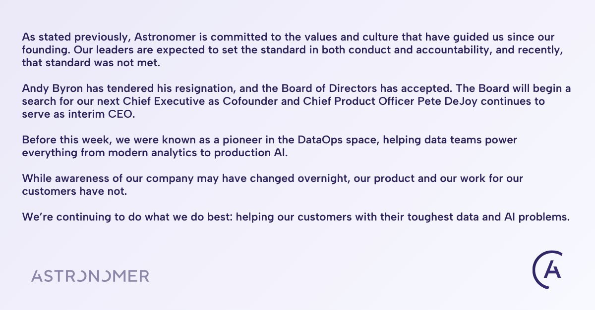 Andy Byron renuncia a Asatronomer tras ser exhibido en concierto de Coldplay