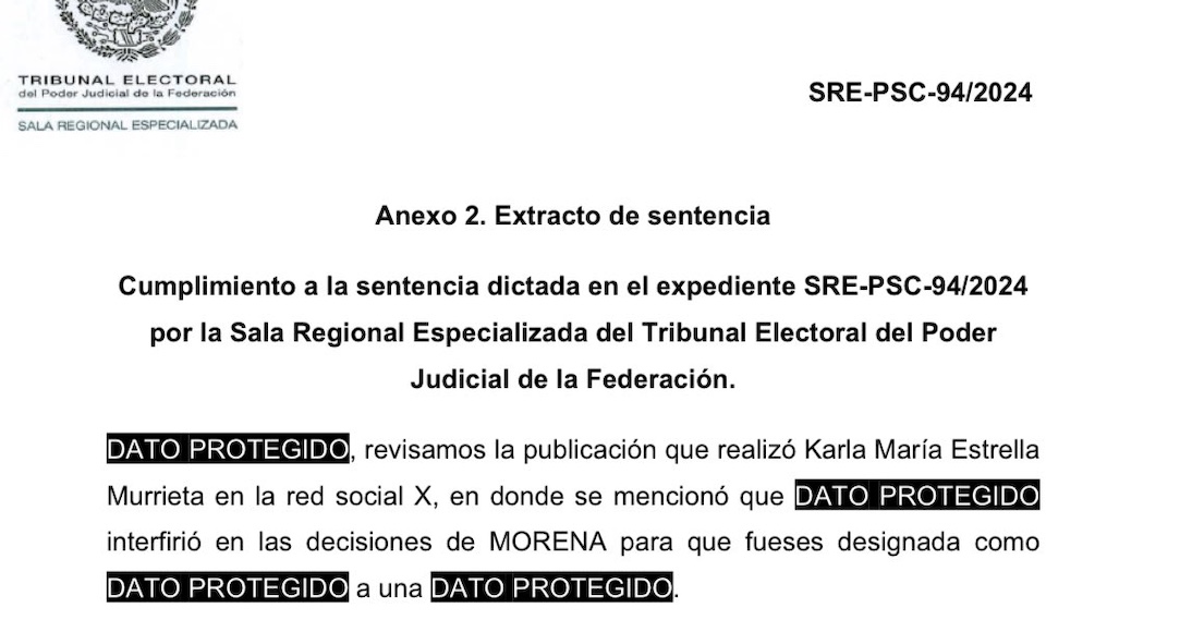 Disculpas a "Dato Protegido" 