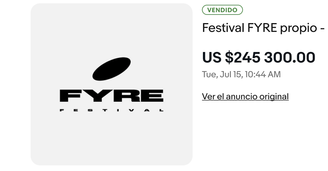 fyre festival subasta vendido
