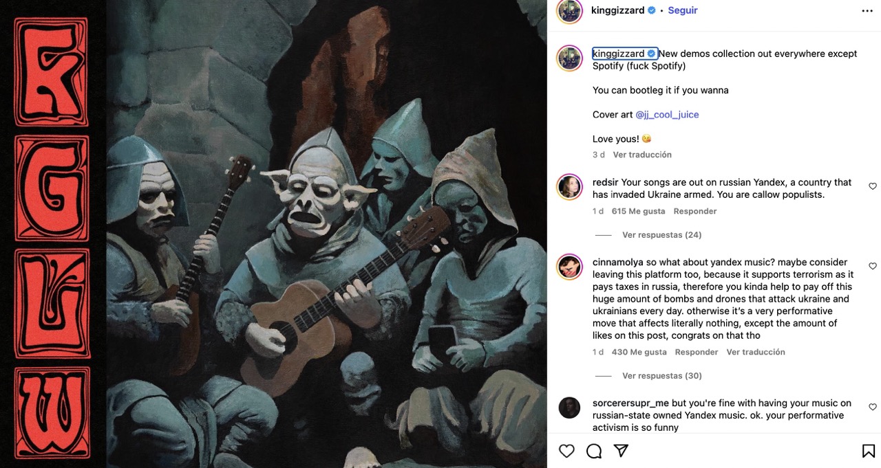 Bandas quitan su música de Spotify esta es la razón