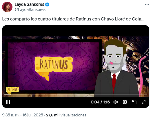 Layda Sansores censura a periodista