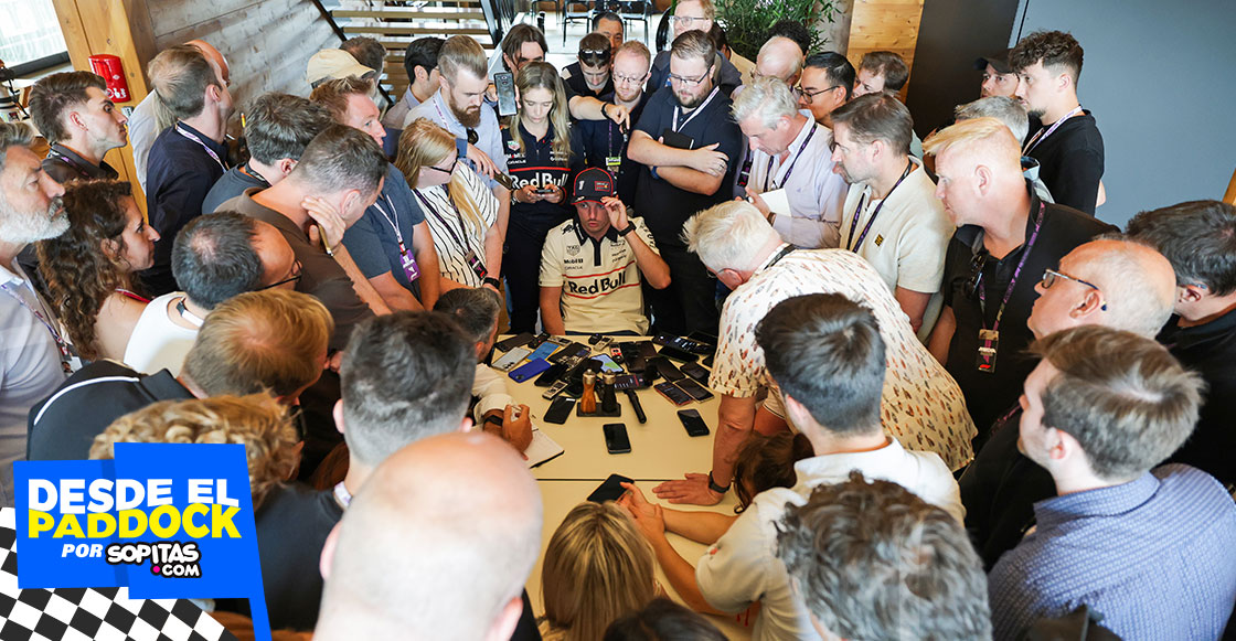 Max Verstappen en conferencia de Red Bull