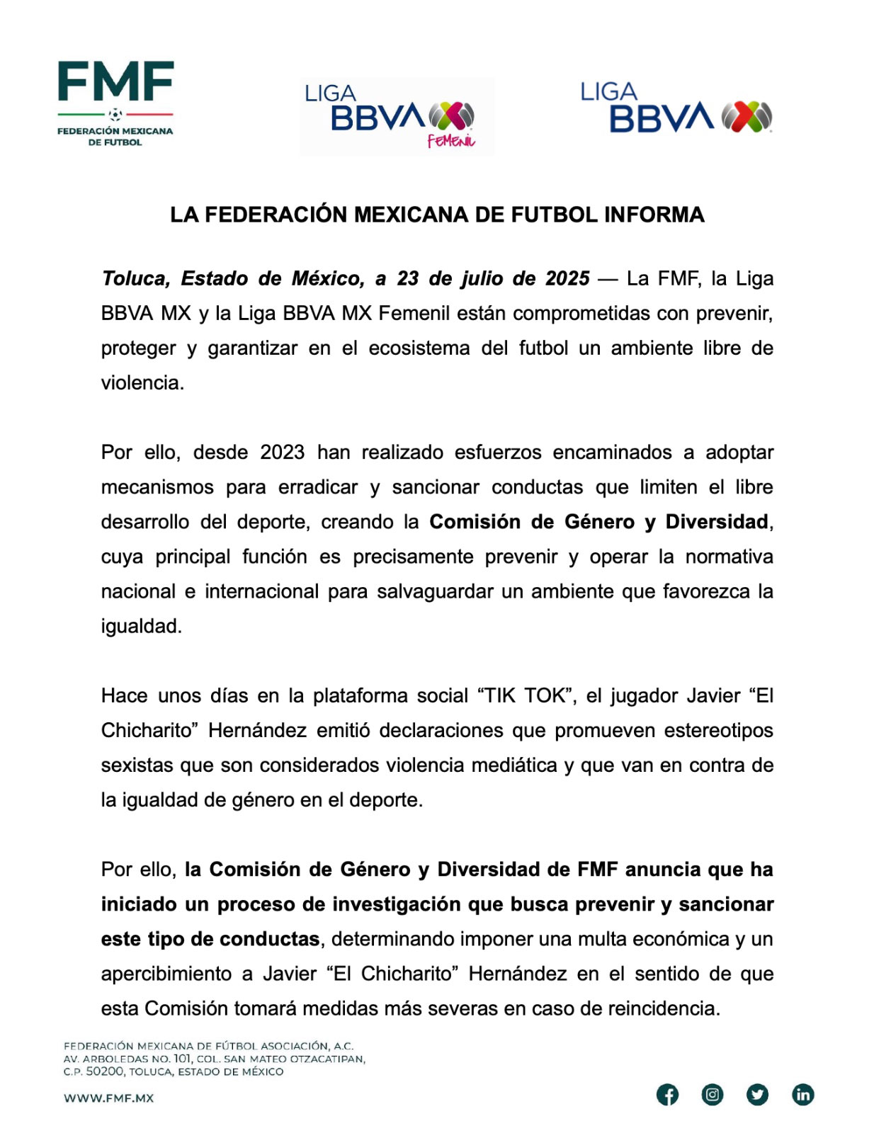 Chivas y su postura sobre los videos de ‘Chicharito’