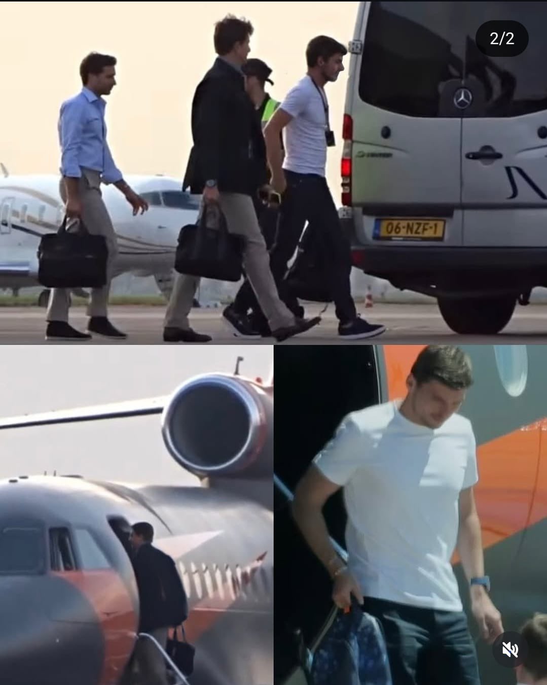 El montaje de las imágenes de Verstappen y Toto Wolff