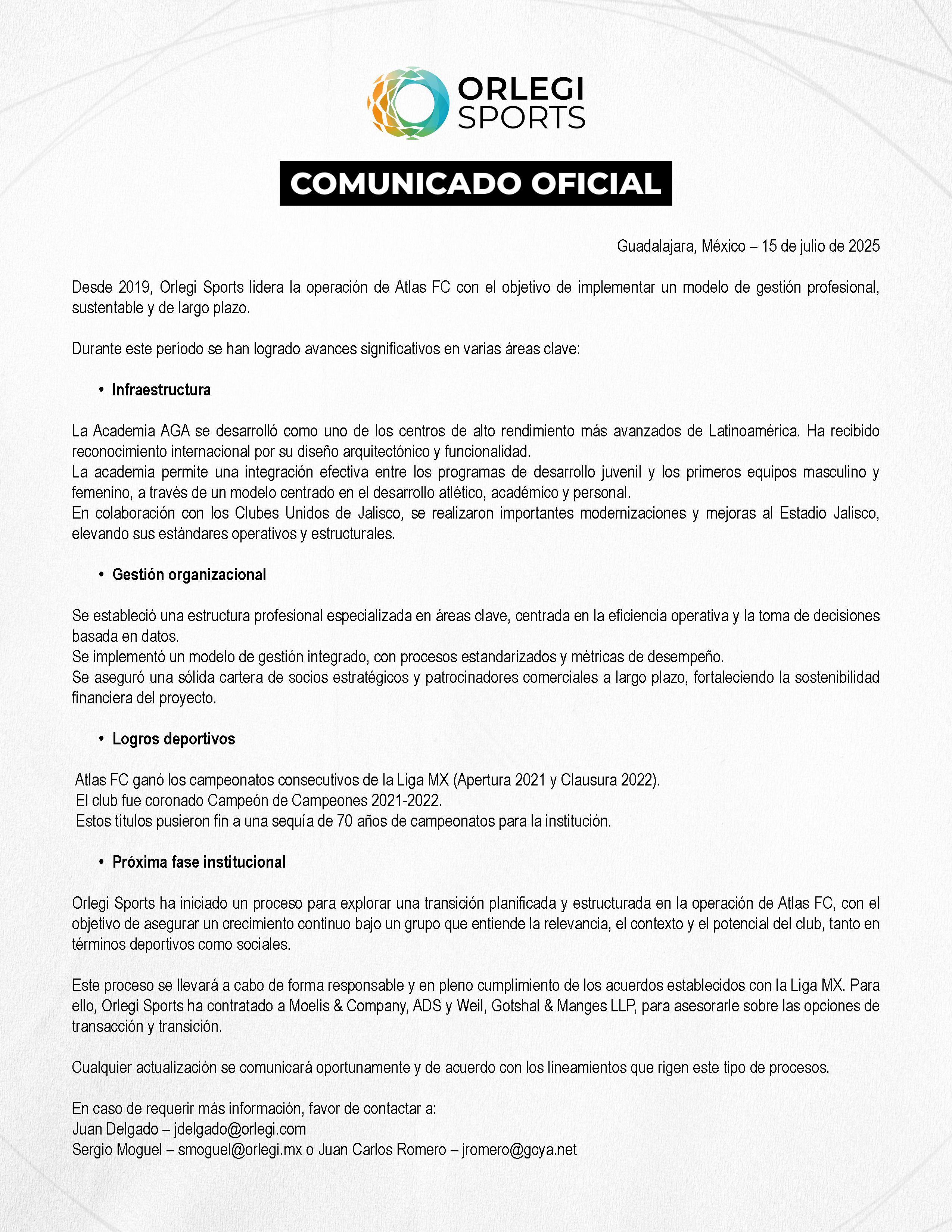 Grupo Orlegi pone al Atlas a la venta