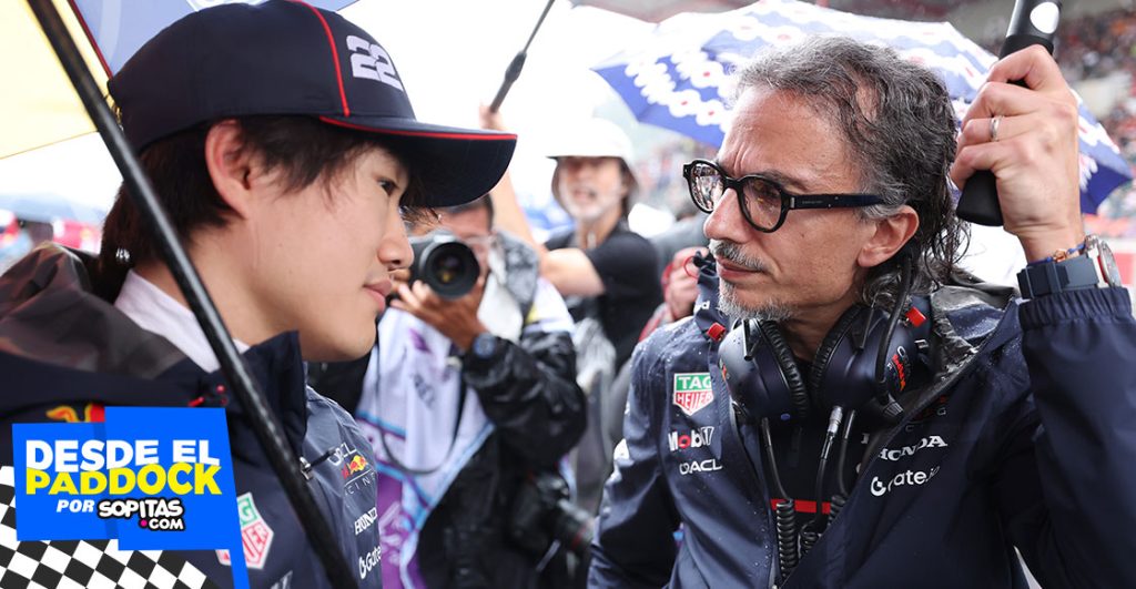 Yuki Tsunoda y Laurent Mekies